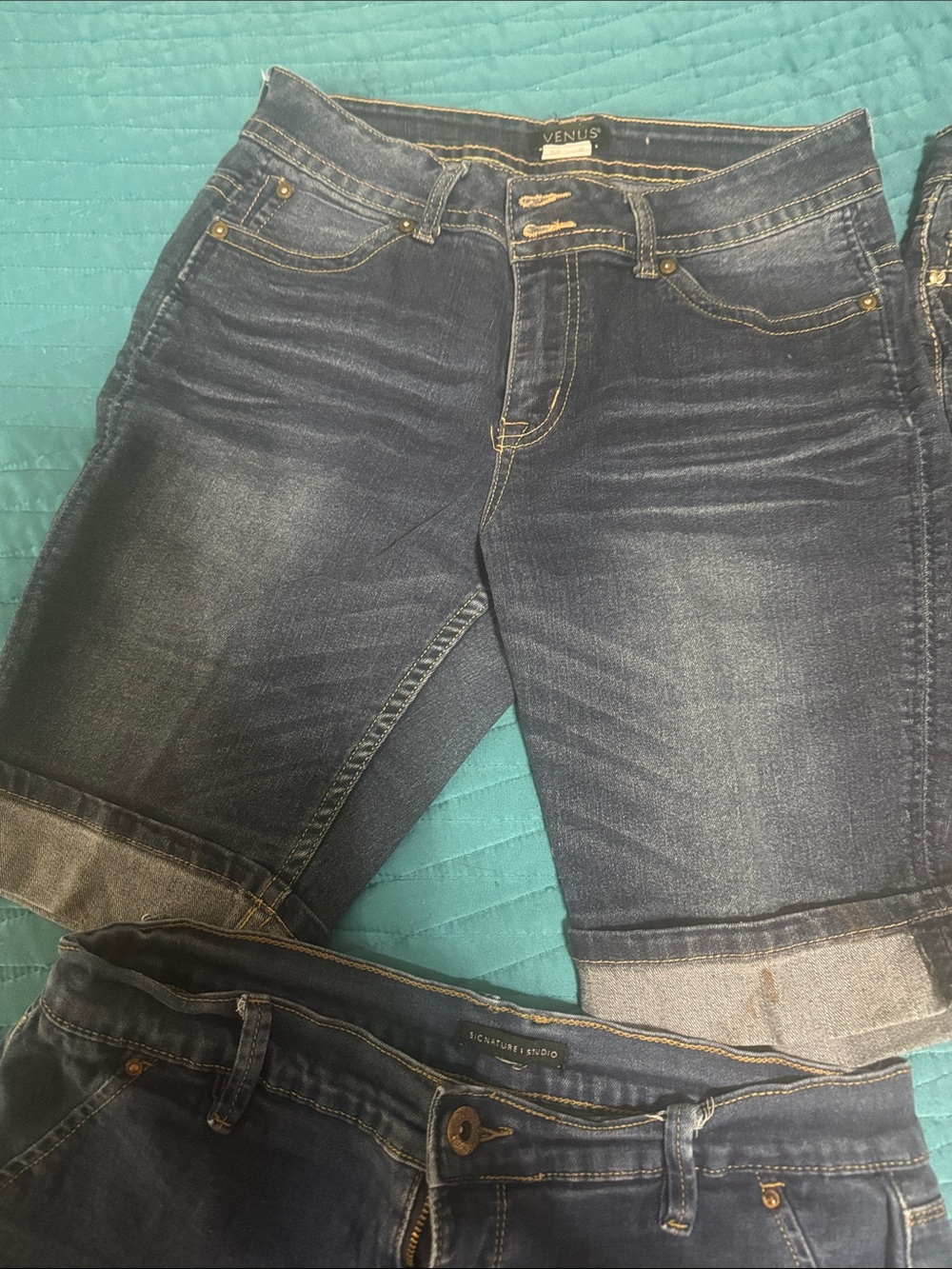 4 cutoff Cato Dark Wash Denim Jean Shorts, Venus signature Studio and Faded Glor
